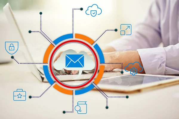 Mail Icoon Scatter Info Grafisch Ontwerp Digitale Technologie — Stockfoto