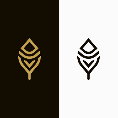 Vektör yaprak, altın şekil ve renk fakiri bir. Soyut amblemi, tasarım konsepti, logo, logo öğe şablonu için.