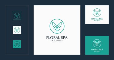  floral spa logo design template premium. stock vector eps 10
