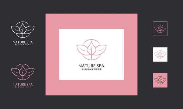 Natureza Spa Logotipo Design Modelo Premium Estoque Vetor — Vetor de Stock