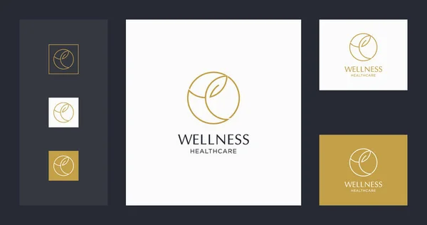 Wellness Logo Design Vorlage Premium Aktienvektor — Stockvektor