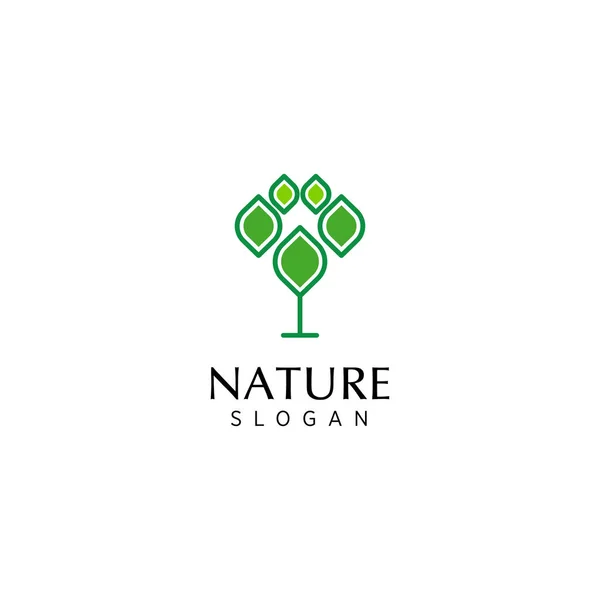 Modello Logo Natura Vettore Premium — Vettoriale Stock