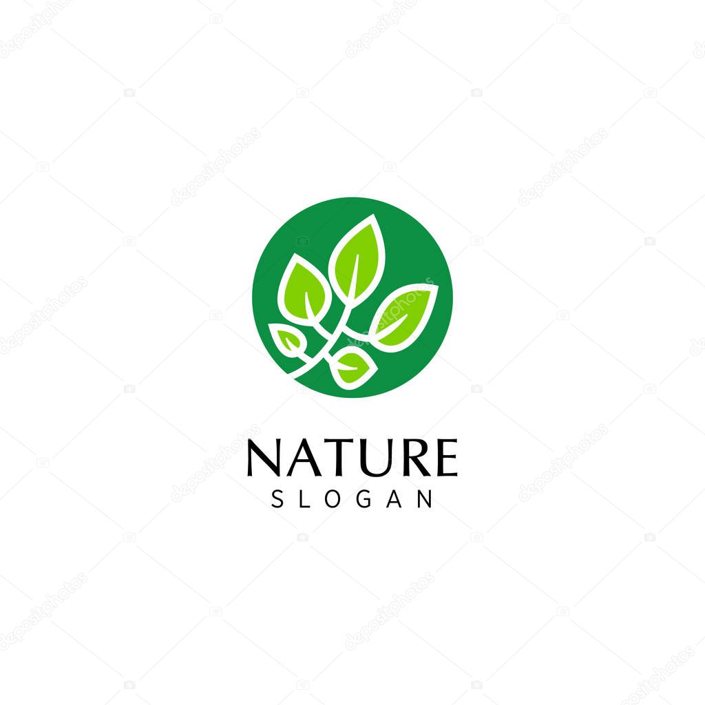 Nature logo template premium vector