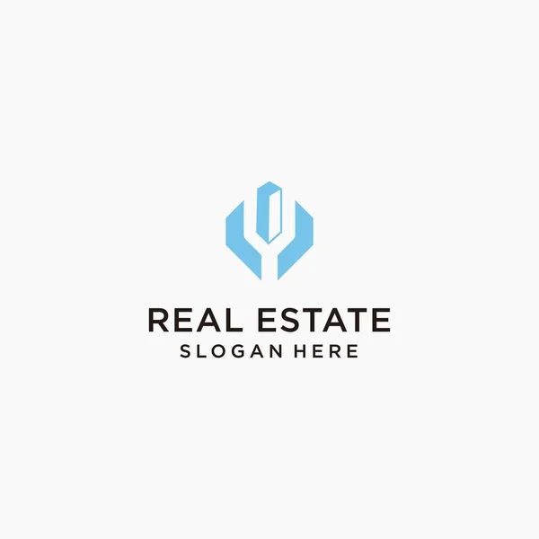 Letter Real Estate Building Logo Concept Vector — Stock Vector