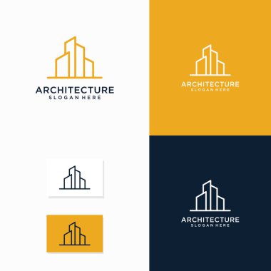 Vektör minimalist çizgi mimari logo şablonu