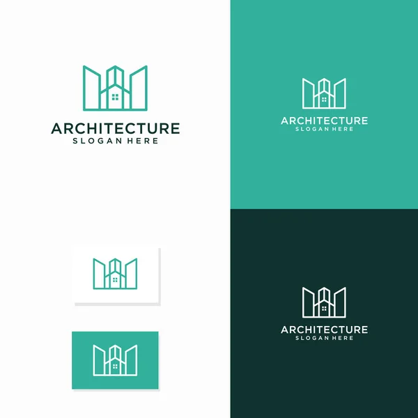 Шаблон Логотипа Векторной Минималистской Архитектуры — стоковый вектор