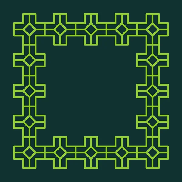 Vektor Abstrakte Grüne Ornamente Rahmen — Stockvektor