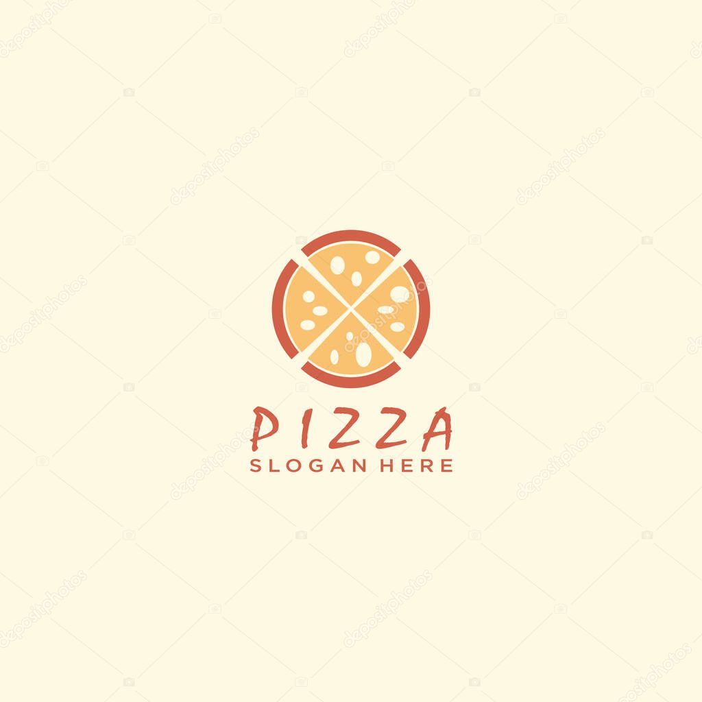 Cute pizza logo for restaurants and eating places