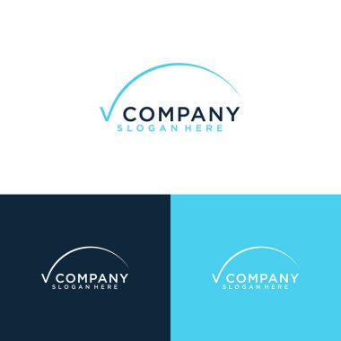 v ilk harf logo tasarımı, şirket logosu tasarım unsuru, çözümler tasarım vektörü. vektör