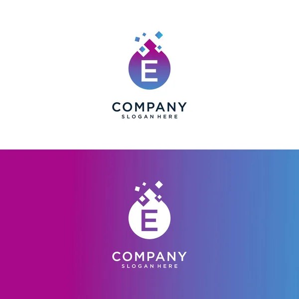 Digital Waterdrop Initial Letter Logo Design Lab Logo Design Element — стоковый вектор