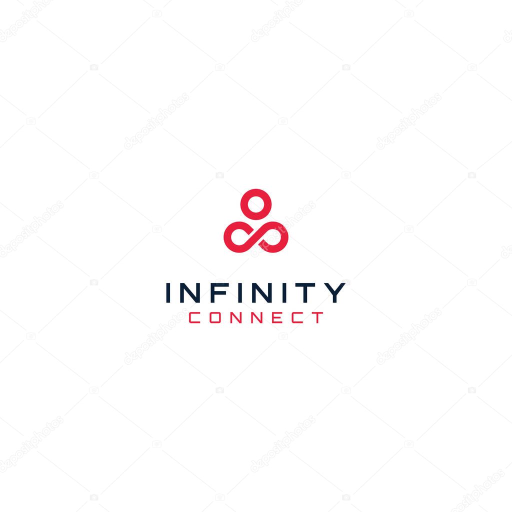 Infinity connect, inspiration logo, logo technologymodern, element communication, vector logo concept