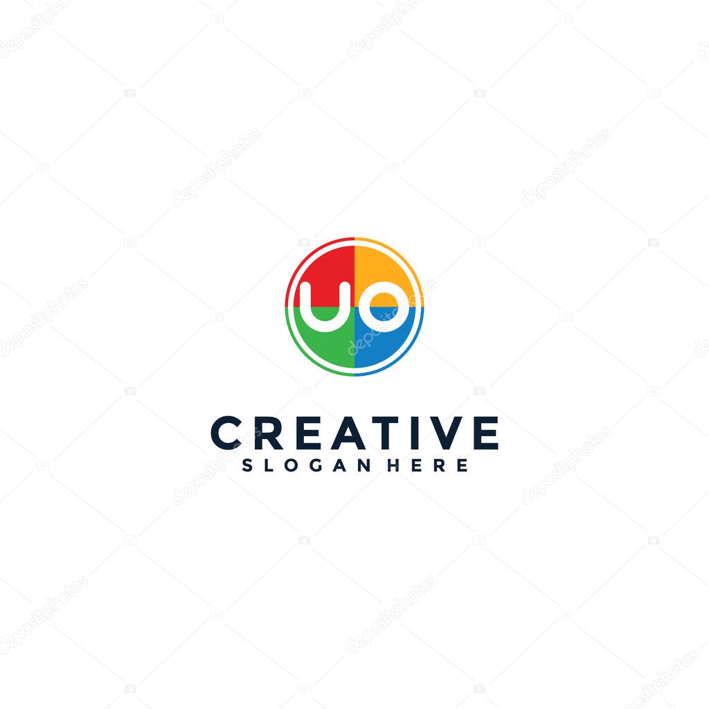 UO letter logo, creative initial logo, modern logo template, element logo, logo vector concept.