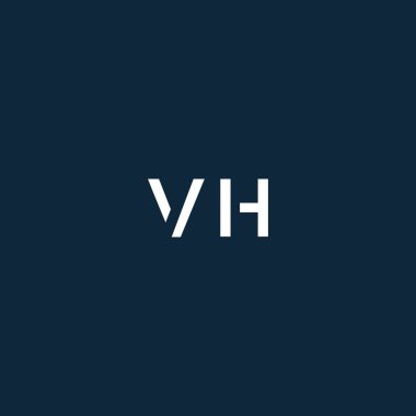 Vh logosu baş harfleri, şirket için modern ve temiz logo simgesi.