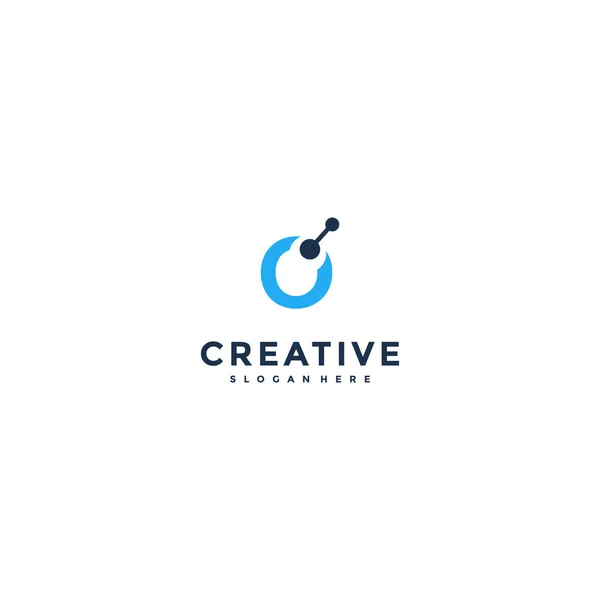 Ініціали Літери Otech Digital Logo Сучасна Чиста Піктограма Логотипу Компанії — стоковий вектор