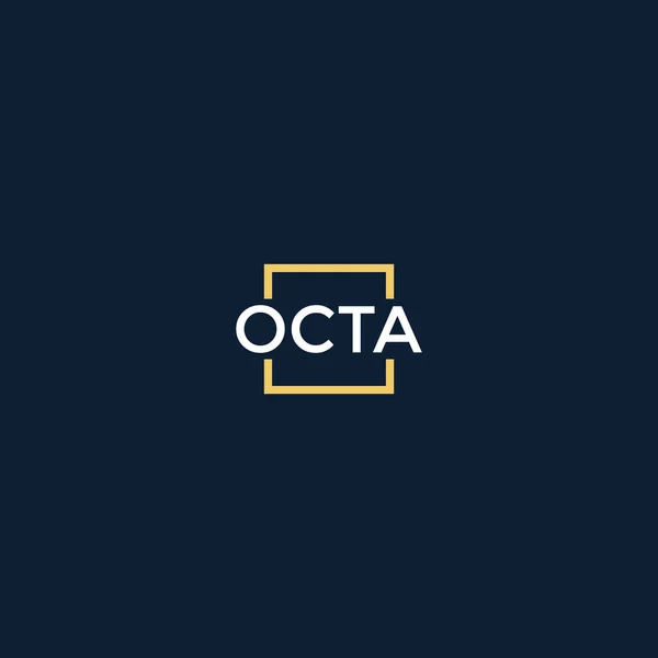 Quadratisch Rahmen Okta Buchstabe Logo Design Vektor — Stockvektor