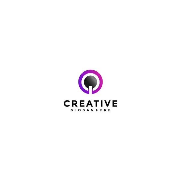 Logotipo Creativo Letra Con Color Degradado — Vector de stock