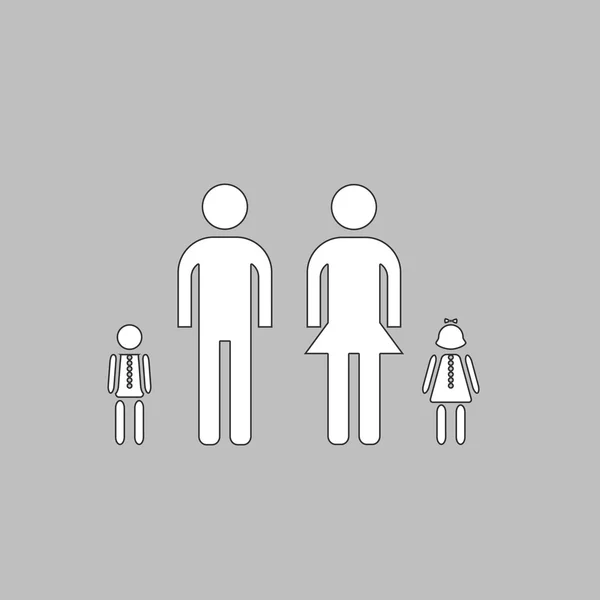 Familia feliz símbolo de la computadora — Vector de stock