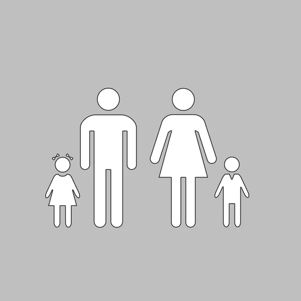 Familia símbolo de ordenador — Vector de stock