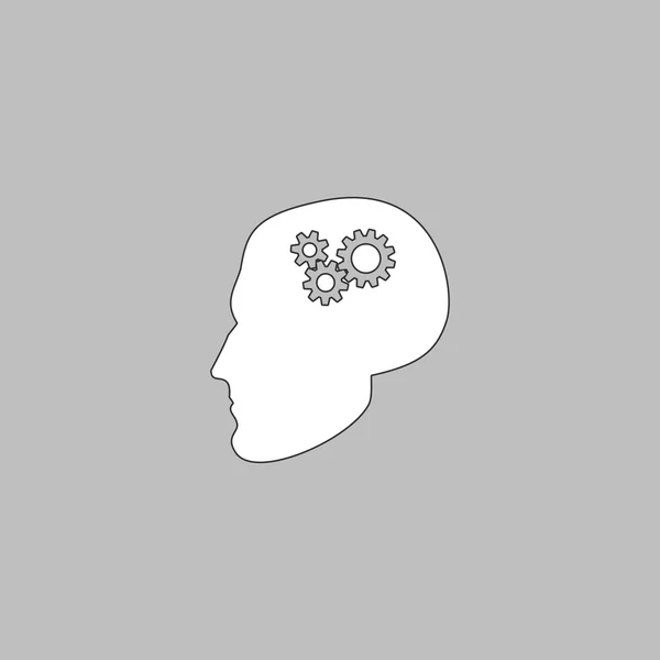 Engrenages de tête symbole informatique — Image vectorielle