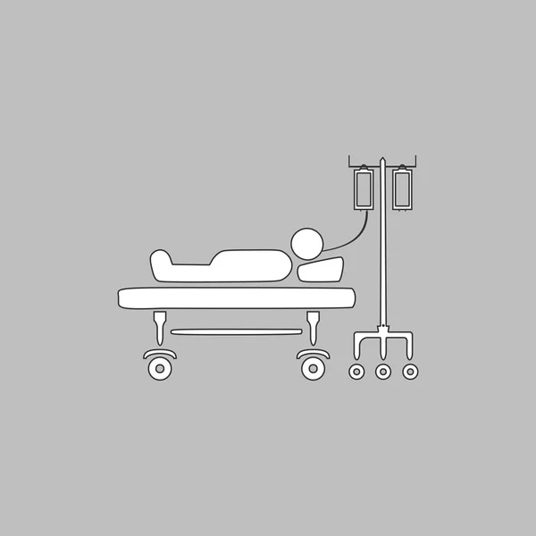 Símbolo de ordenador hospitalizado — Vector de stock