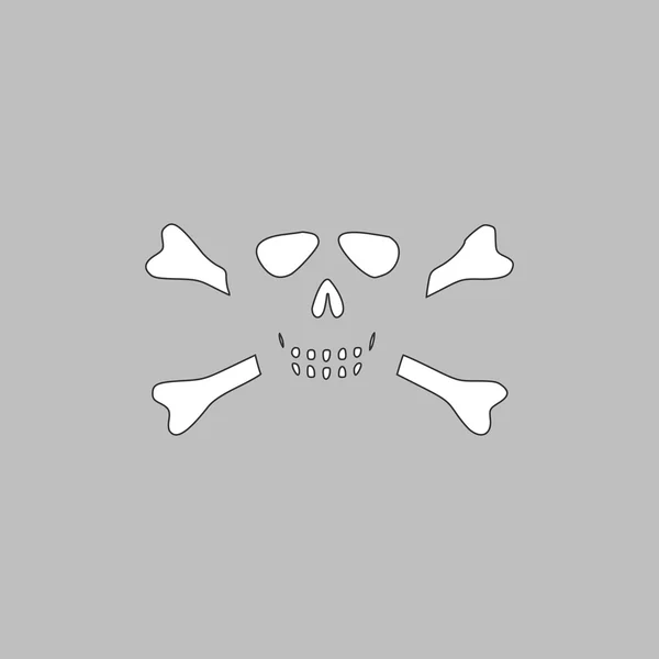 Totenkopf-Kreuzknochen-Computersymbol — Stockvektor