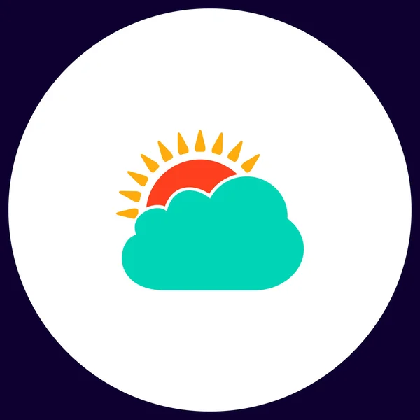 Güneş ve bulut bilgisayar simgesi — Stok Vektör