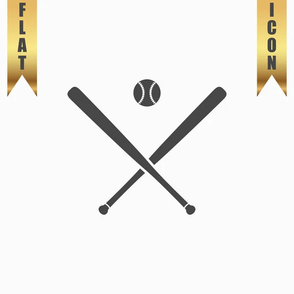 Vector crossed baseball bats and ball — Stock Vector