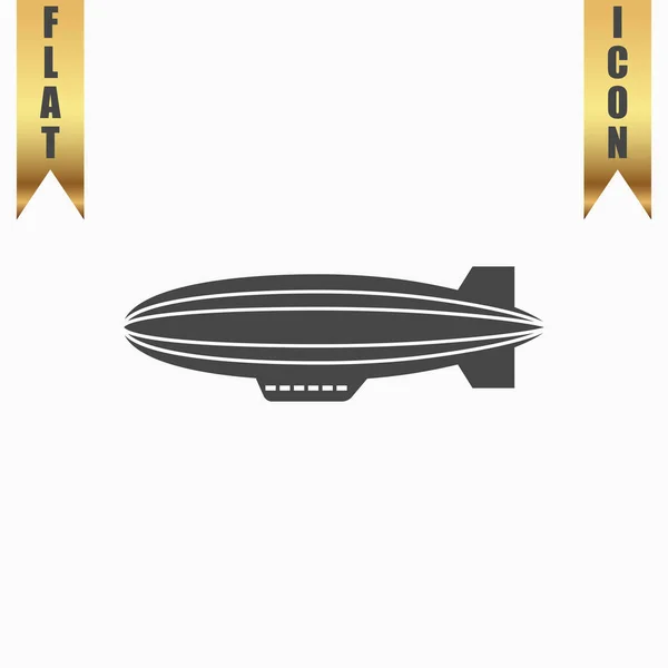 Icona del dirigibile piatto — Vettoriale Stock