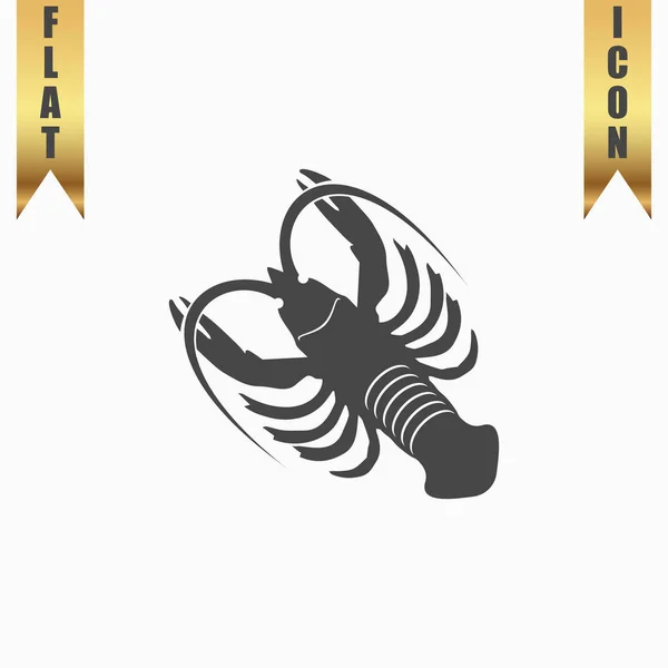 Crawfish flat icon — Stock Illustration Crawfish flat icon Vector Graphics