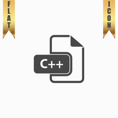 C development file format flat icon clipart