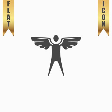 Winged man. Vector clipart