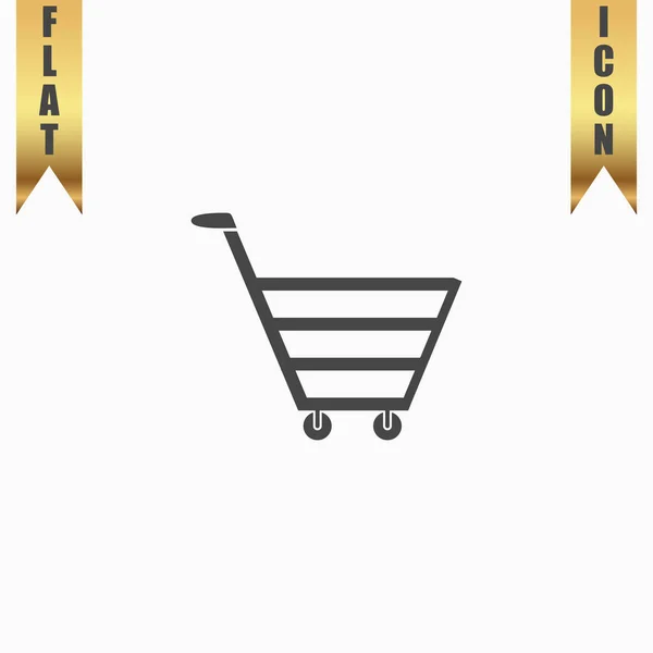 Trolley mercado plano icono — Vector de stock