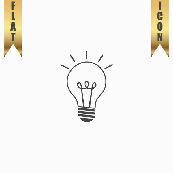 Lichte lamp teken pictogram. idee symbool. — Stockvector