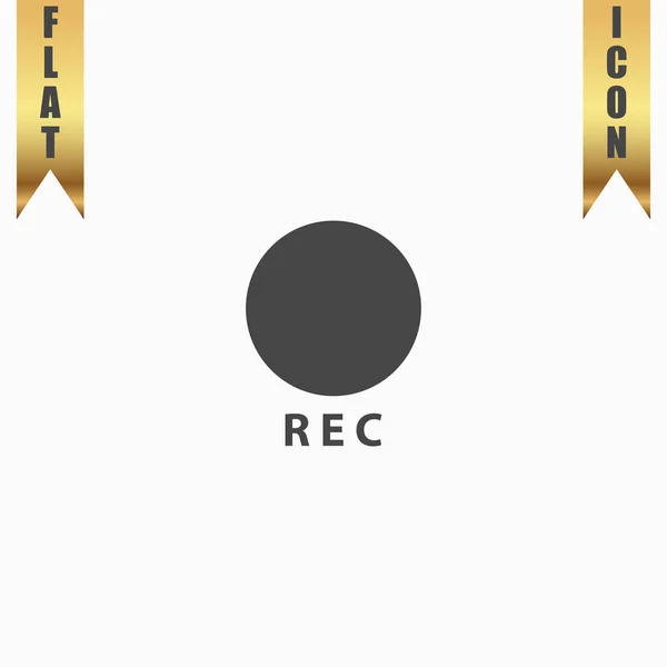 Rec ícone de botão plano —  Vetores de Stock