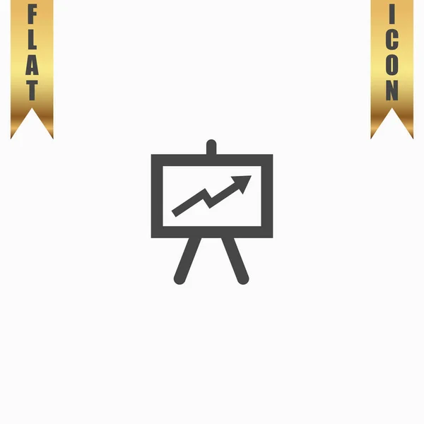 Presentazione cartellone icona simbolo piatto moderno web design — Vettoriale Stock