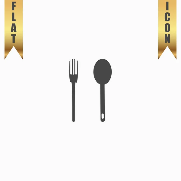 Tenedor y cuchara icono — Vector de stock