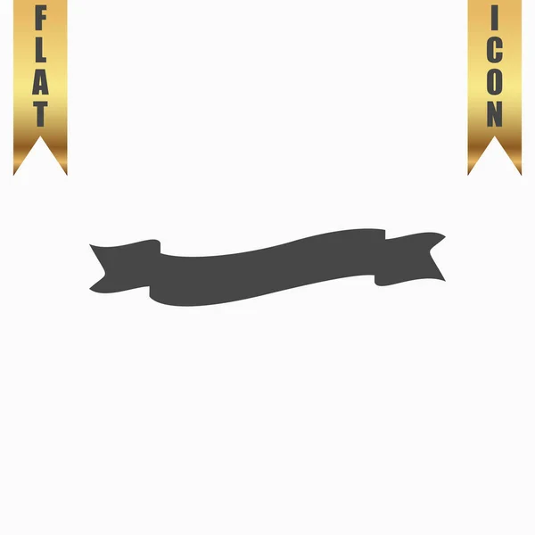 Banner icono plano — Vector de stock