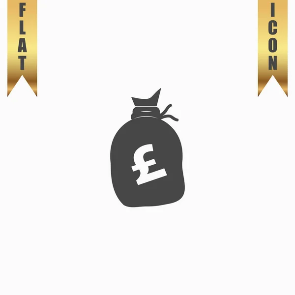 Money bag icon. Pound GBP — Stock Vector
