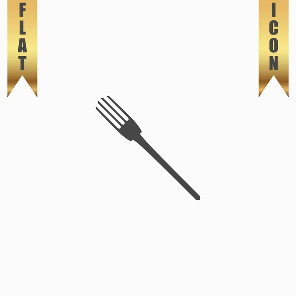 Icona piatta della forchetta — Vettoriale Stock