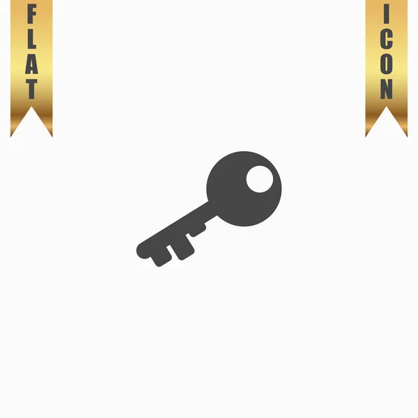 Old key silhouette isolated — Stock Vector