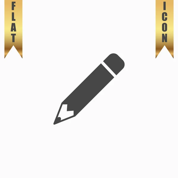 Pencil icon, flat design — Stock Vector