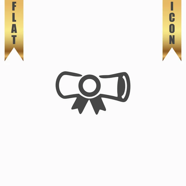 Eenvoudige pictogram diploma. — Stockvector