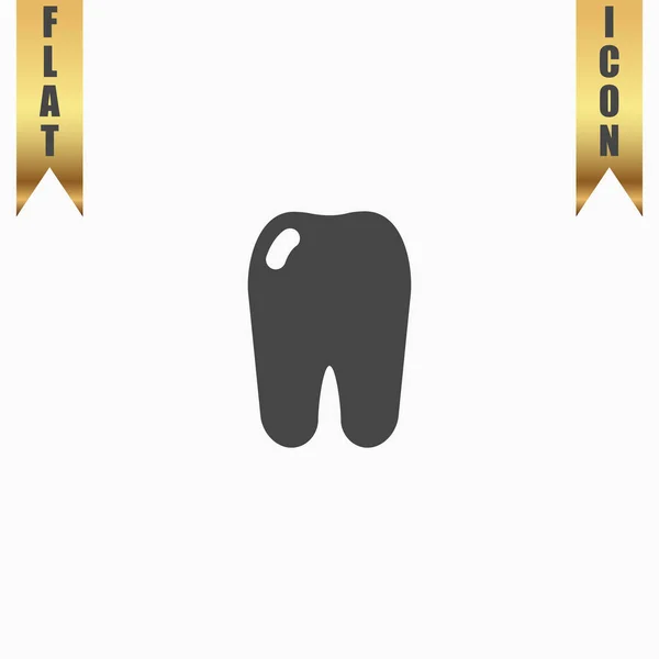 Піктограма зуба. плоский символ — стоковий вектор