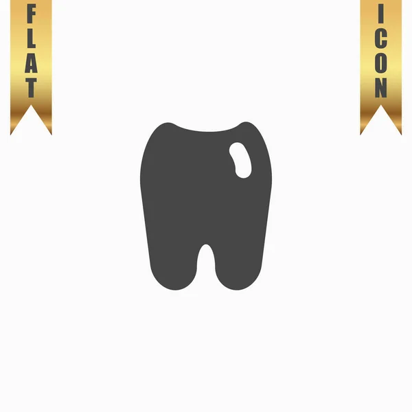 치아 플랫 아이콘 — 스톡 벡터