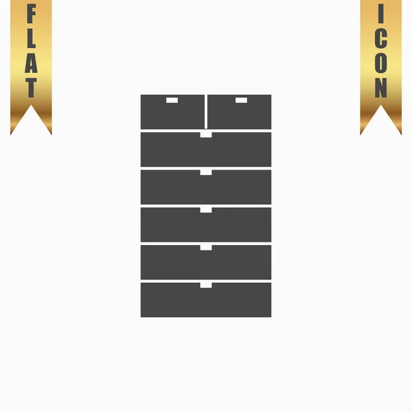 Ícone de gaveta, sinal e botão —  Vetores de Stock
