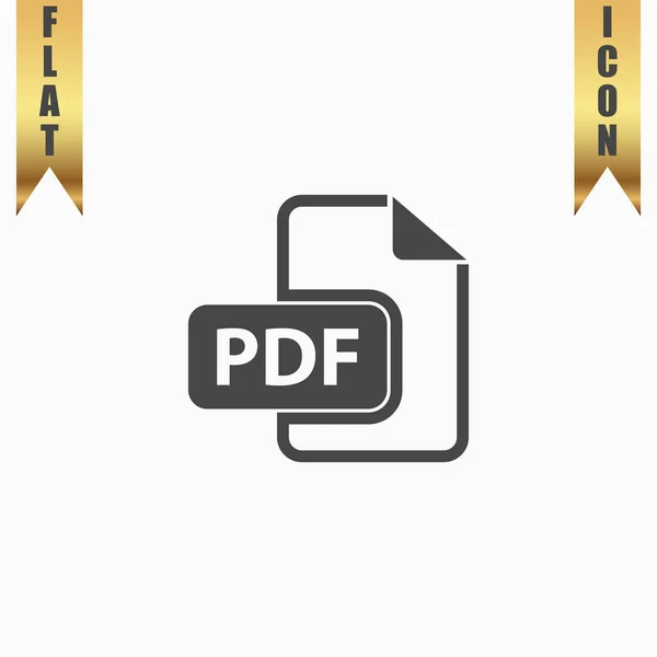 Icono plano pdf — Vector de stock