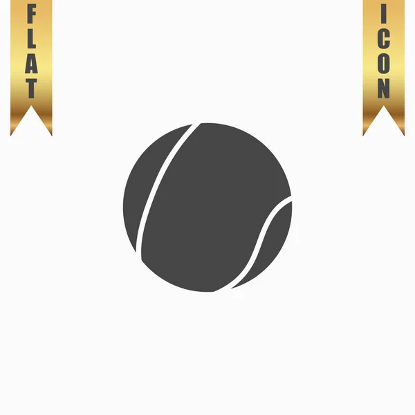 Tenis piłka ikona, znak i przycisk — Wektor stockowy