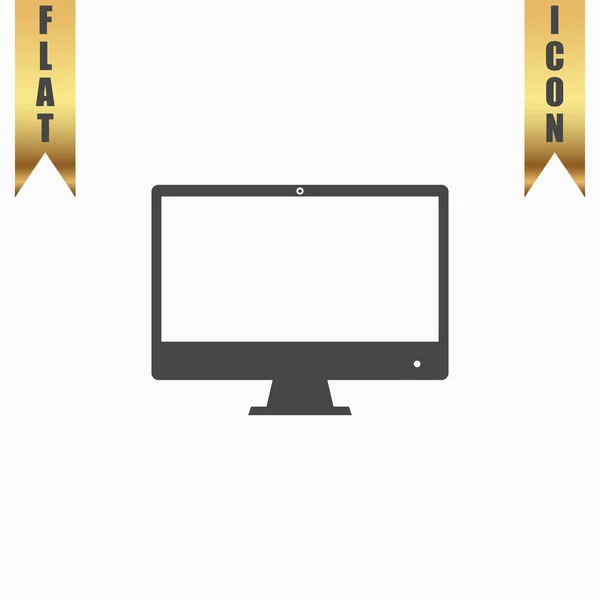 Ícone de exibição do computador. Símbolo do monitor —  Vetores de Stock