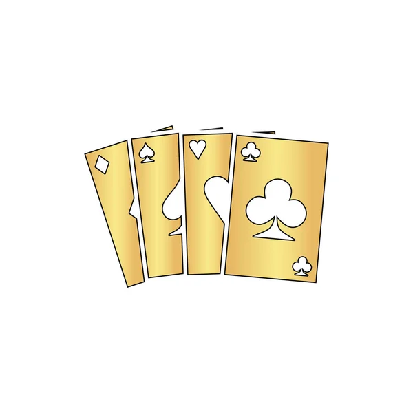Poker Tarjetas símbolo de ordenador — Vector de stock