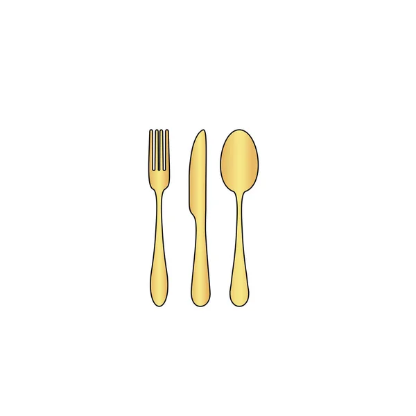 Fork lepel mes computer symbool — Stockvector